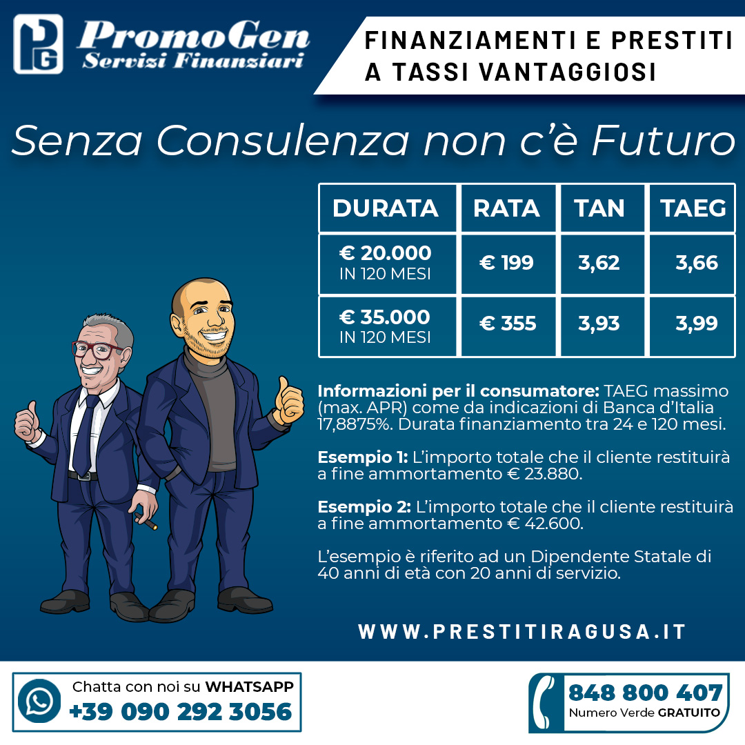 Prestiti, Finanziamenti, Cessione del Quinto a Ragusa - Promogen